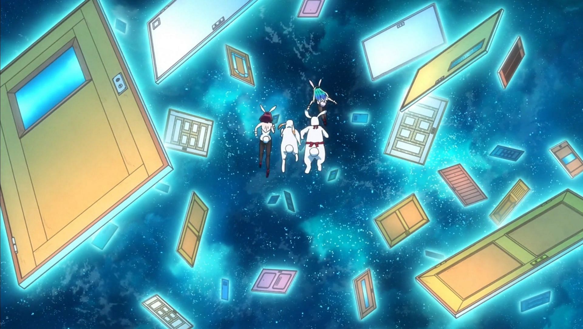 The doors to different futures in Urusei Yatsura (Image via David Production)